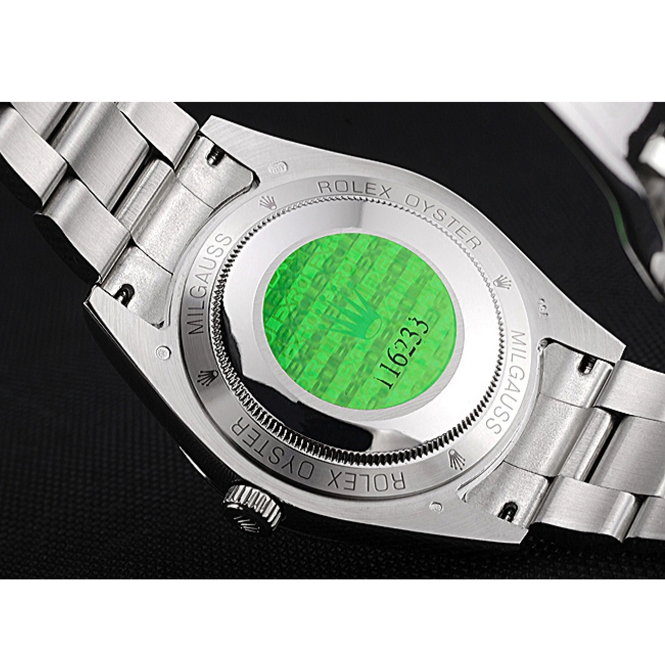 Aaa replica Dial 622838 Blue Steel Case Bezel Milgauss Rolex Stainless And 0724
